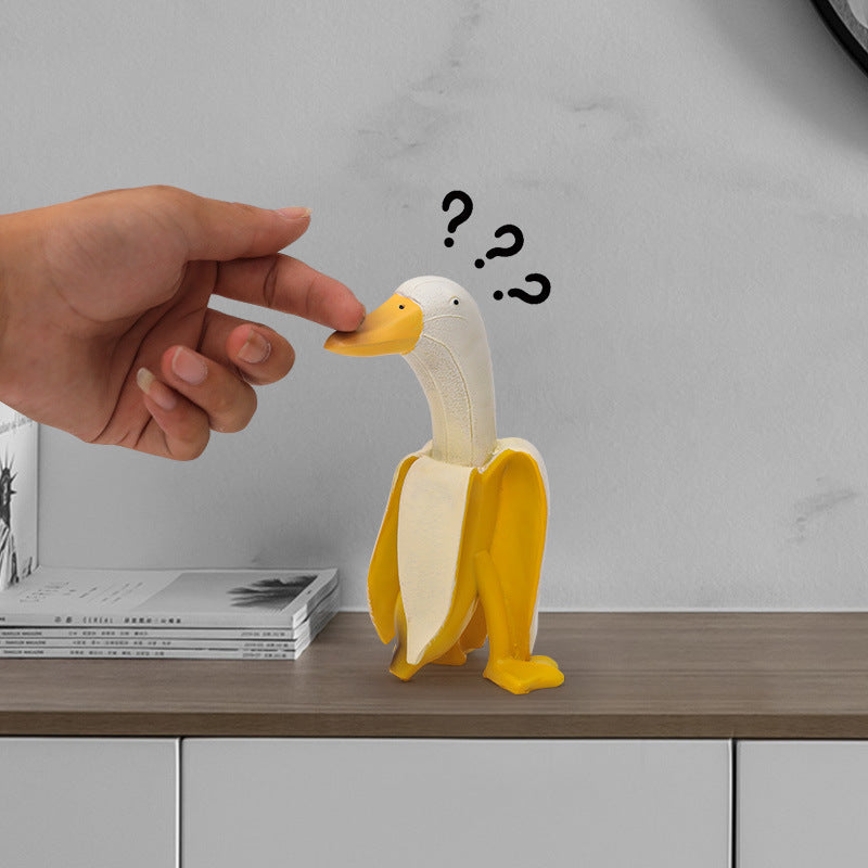 Banana Duck Desk Decor Figurine for Playful Spaces