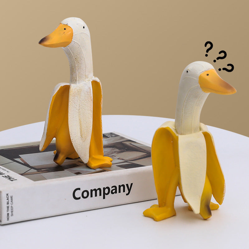 Banana Duck Desk Decor Figurine for Playful Spaces