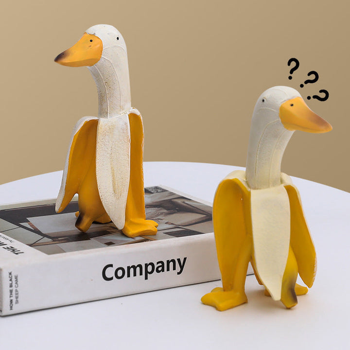 Banana Duck Desk Decor Figurine for Playful Spaces