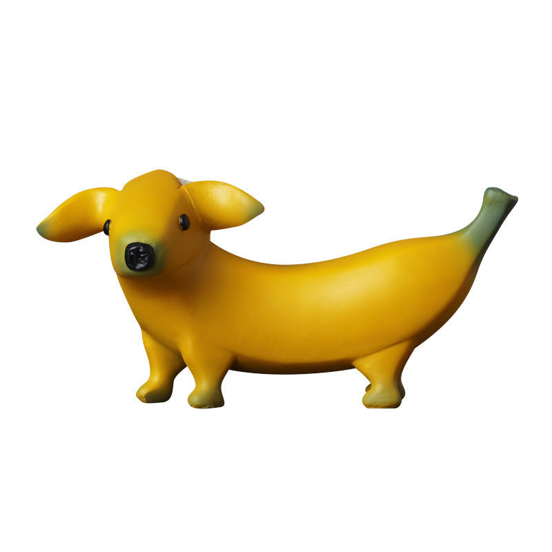 Banana Puppy Ornament for Playful Home Decor Display