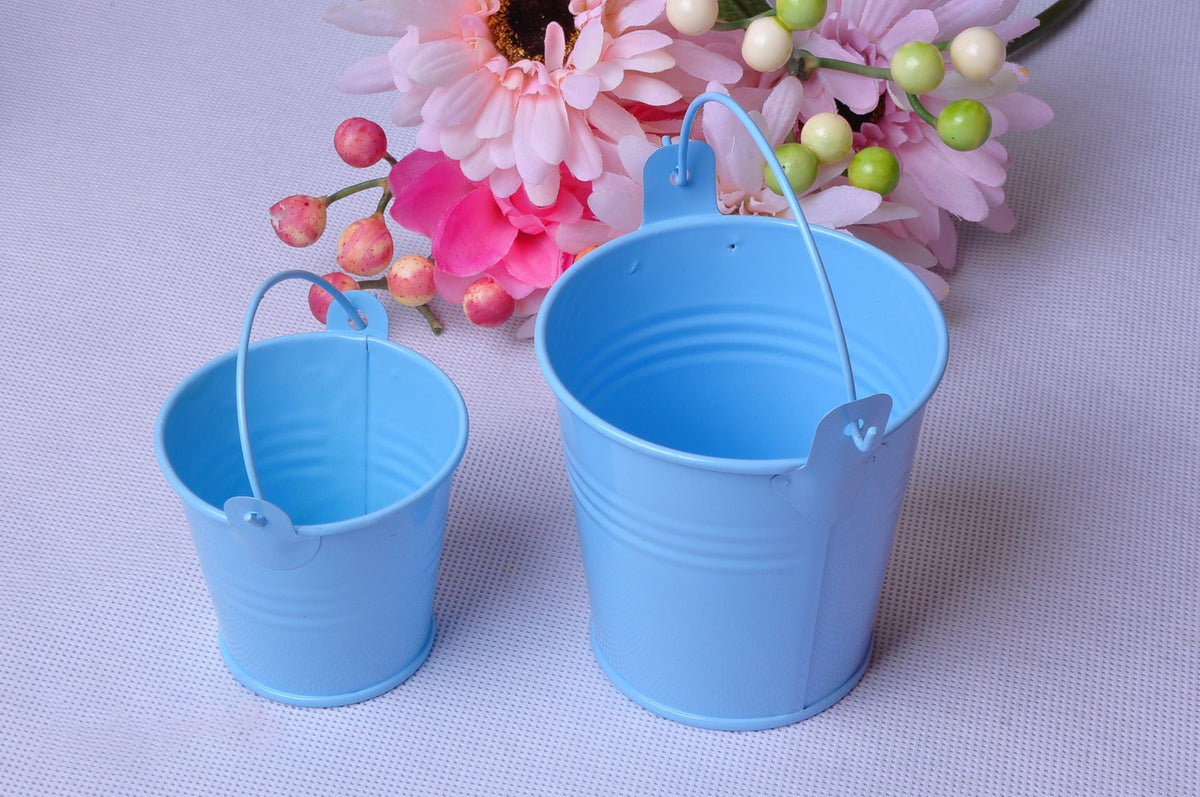 Mini Tin Flower Pots for Colorful Crafts and Decor