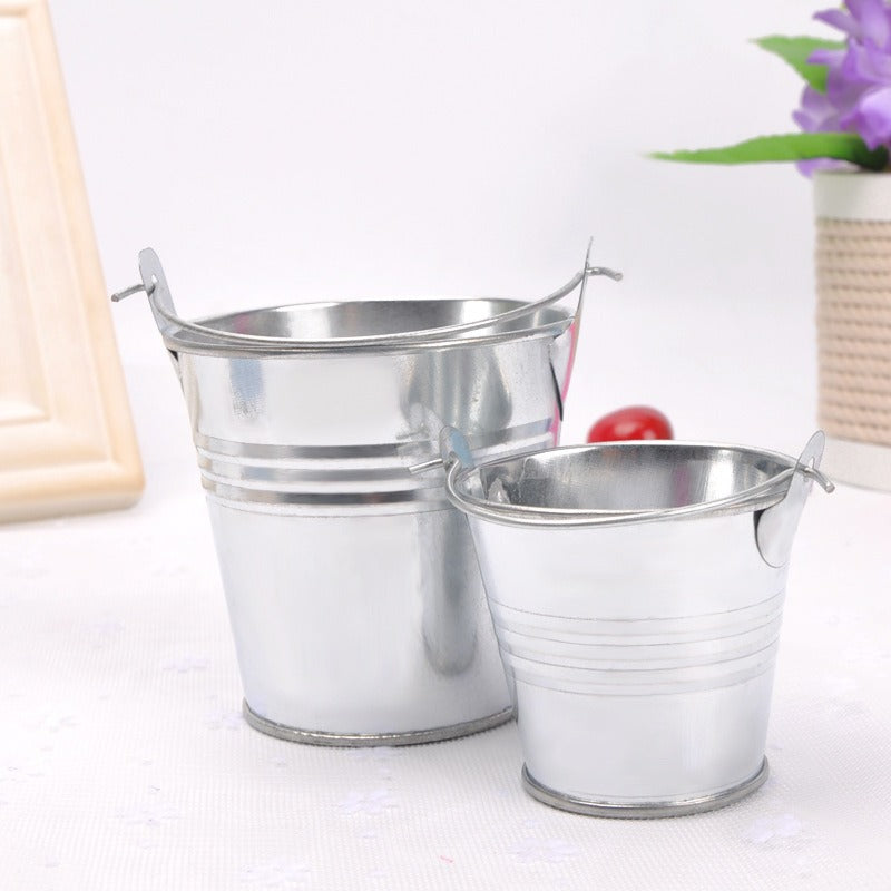 Mini Tin Flower Pots for Colorful Crafts and Decor