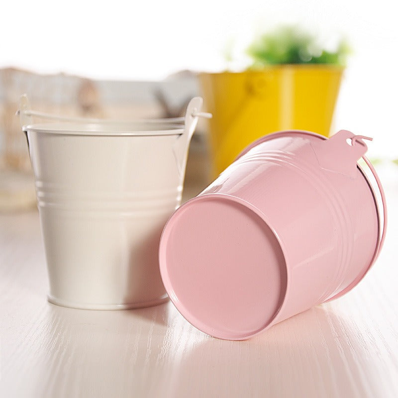 Mini Tin Flower Pots for Colorful Crafts and Decor