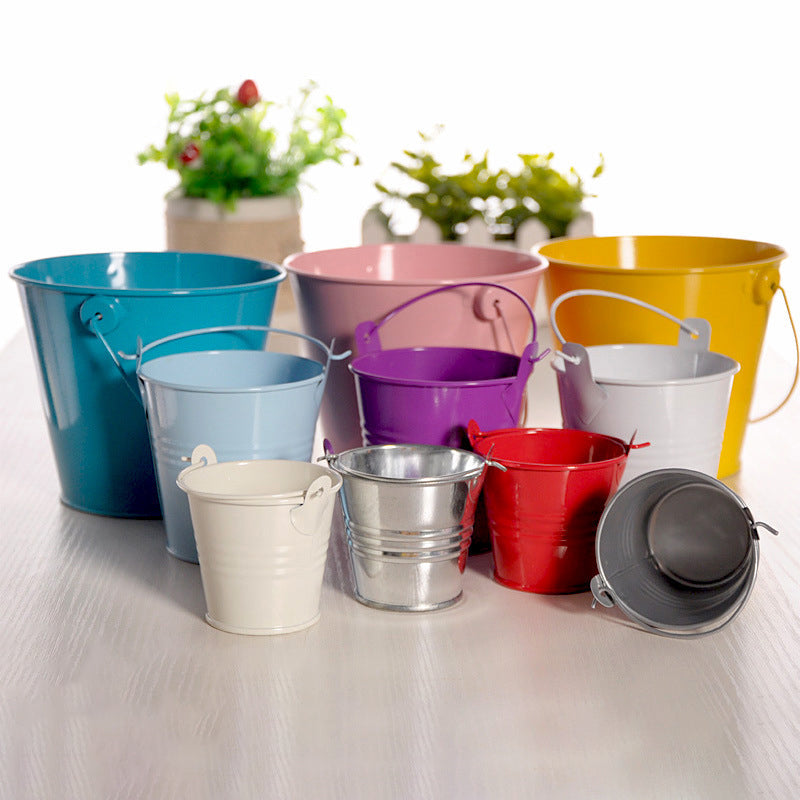 Mini Tin Flower Pots for Colorful Crafts and Decor