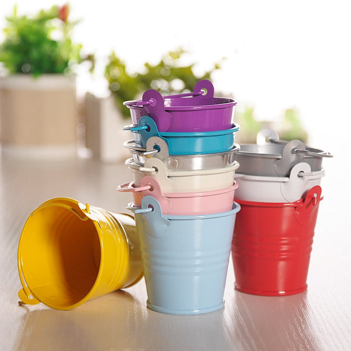 Mini Tin Flower Pots for Colorful Crafts and Decor