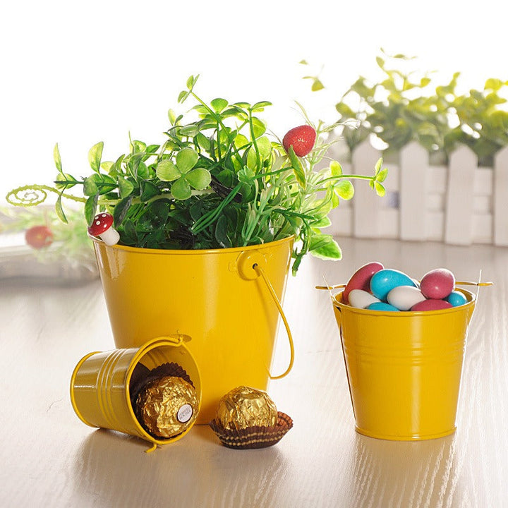 Mini Tin Flower Pots for Colorful Crafts and Decor