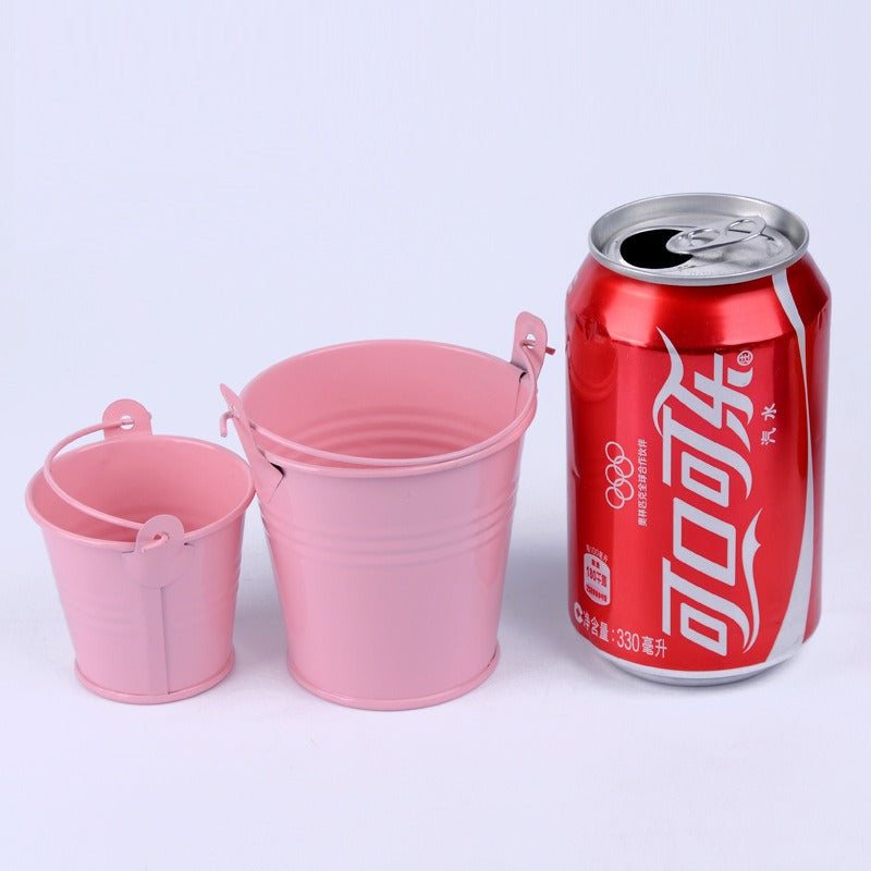 Mini Tin Flower Pots for Colorful Crafts and Decor