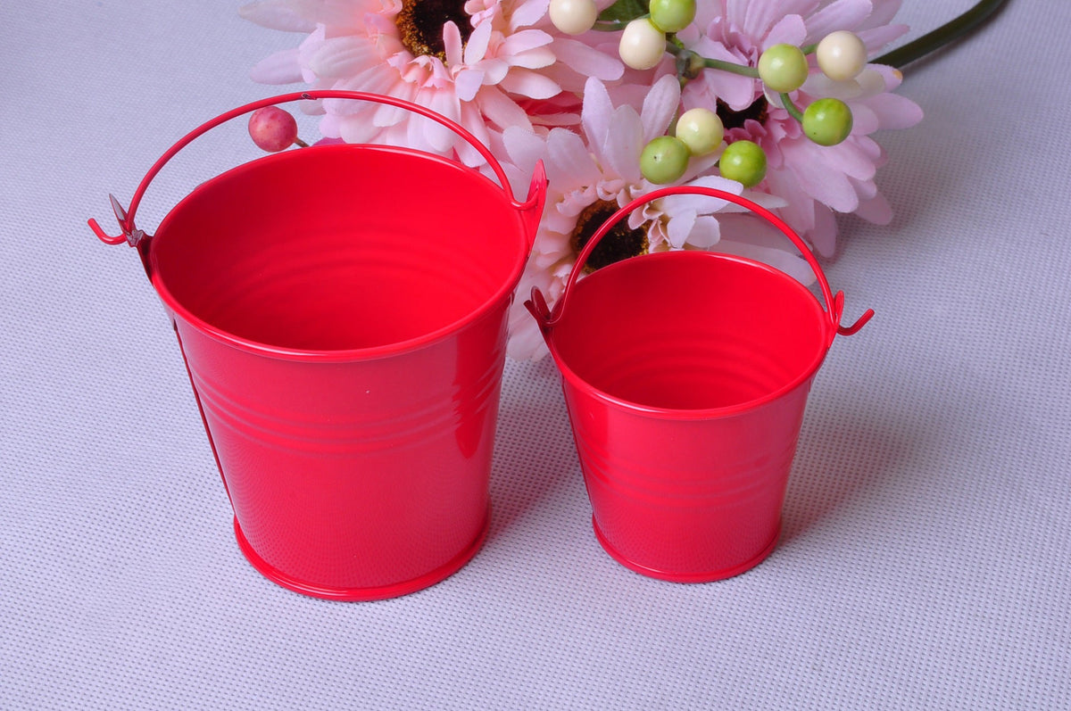 Mini Tin Flower Pots for Colorful Crafts and Decor
