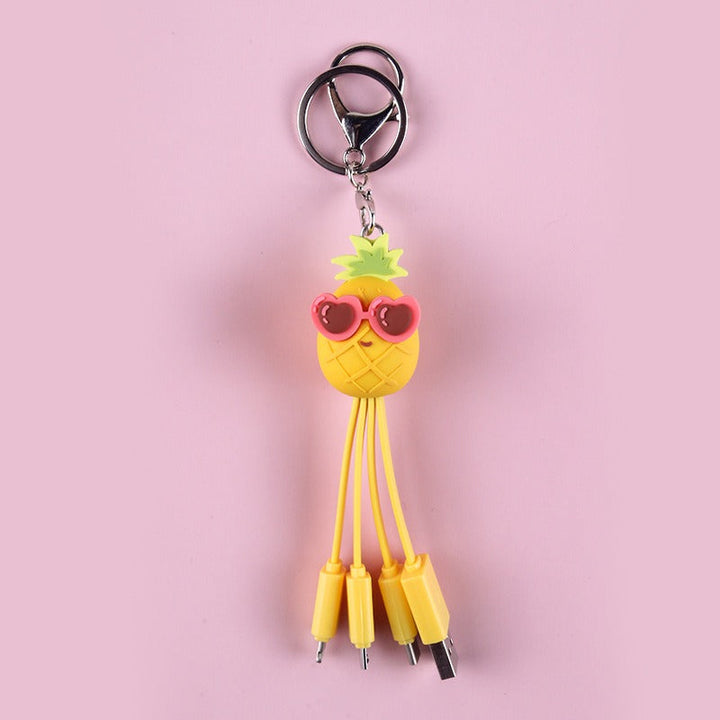 Pineapple Keychain Charging Cable: Charge On the Go