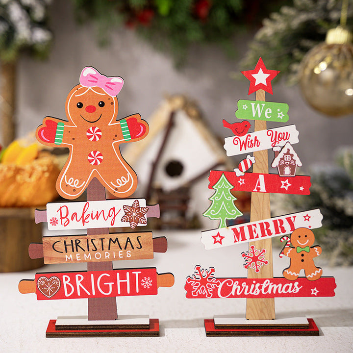 Wooden Christmas Decorations for Festive Tabletop Cheer