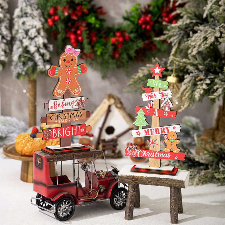 Wooden Christmas Decorations for Festive Tabletop Cheer