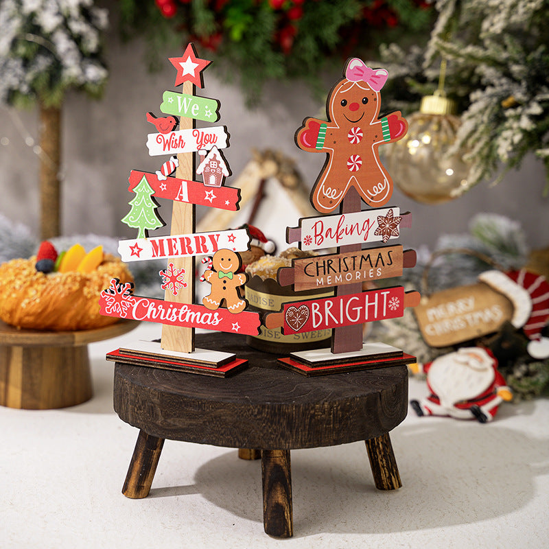 Wooden Christmas Decorations for Festive Tabletop Cheer