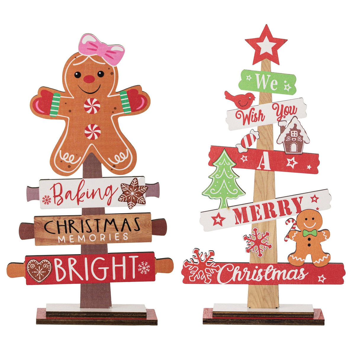 Wooden Christmas Decorations for Festive Tabletop Cheer