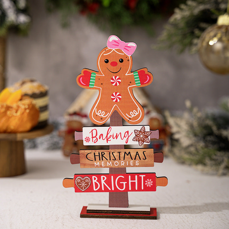 Wooden Christmas Decorations for Festive Tabletop Cheer