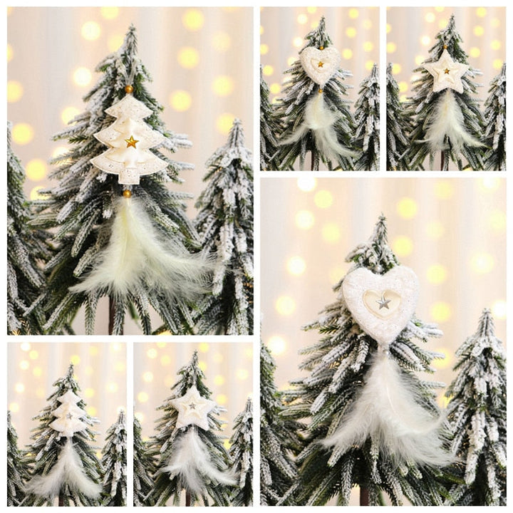 Christmas Feather Ornaments for a Soft Snowy Tree Display