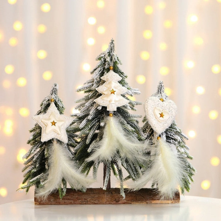 Christmas Feather Ornaments for a Soft Snowy Tree Display