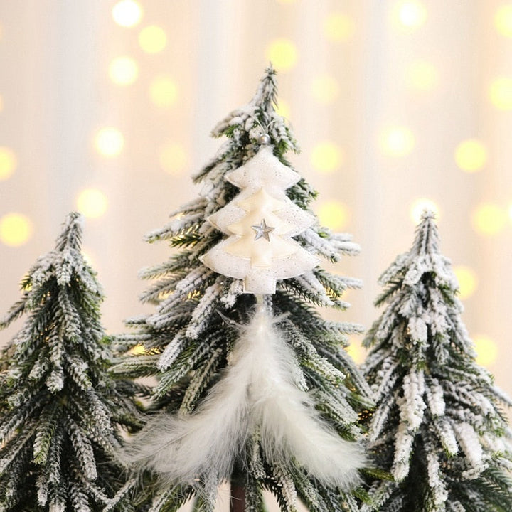 Christmas Feather Ornaments for a Soft Snowy Tree Display