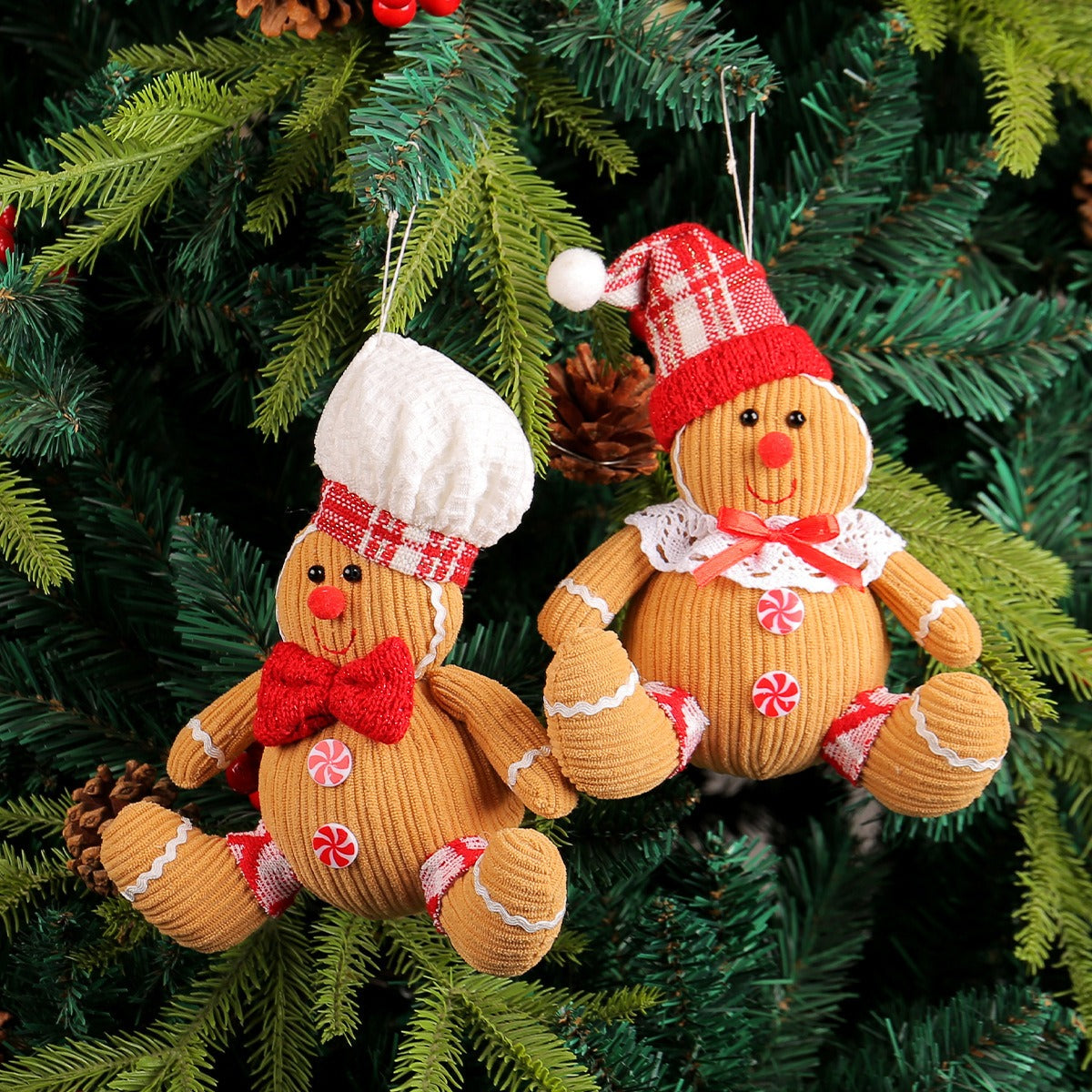 Christmas Gingerbread Figurine Pendants for Whimsical Decor
