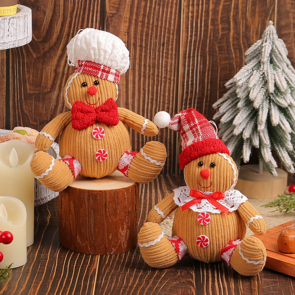 Christmas Gingerbread Figurine Pendants for Whimsical Decor