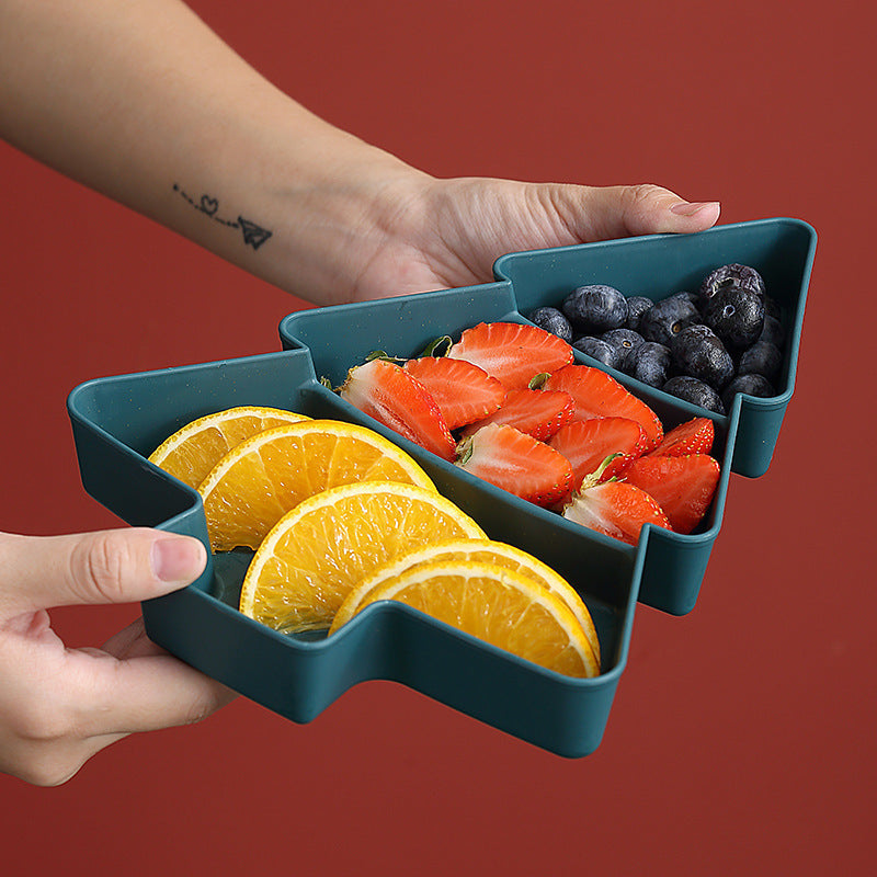 Christmas Tree Snack Plate for Organized Holiday Serving