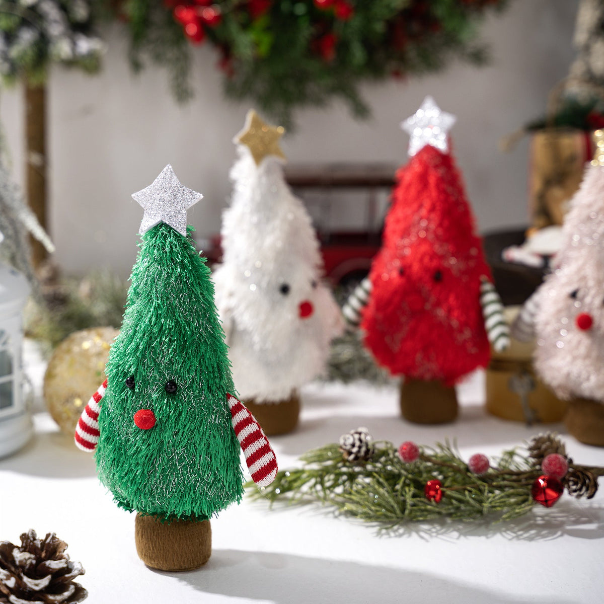 Christmas Tree Figurines for Cheerful Tabletop Decor