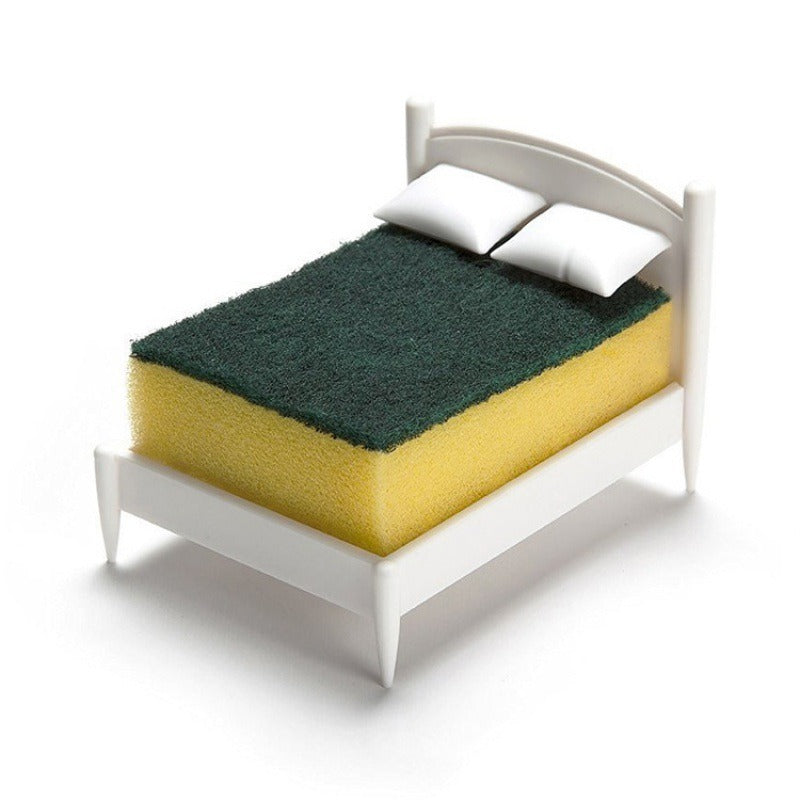 Bed-Shaped Sponge Holder for Kitchen Sink Drainage