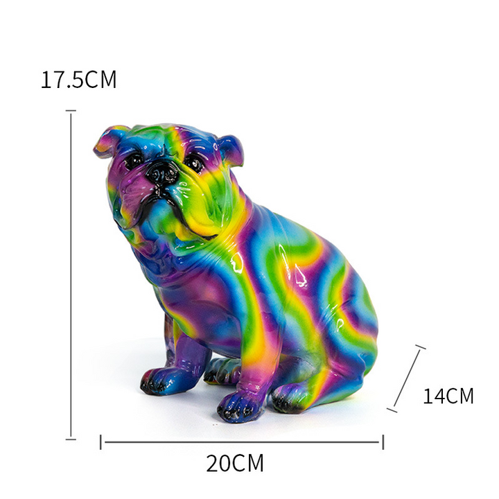 Colorful Bulldog Resin Sculpture for Playful Decor