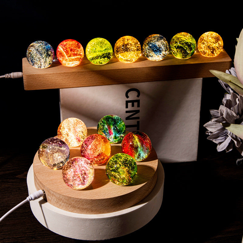 Seven Star Crystal Ball Light With Warm Colorful Glow