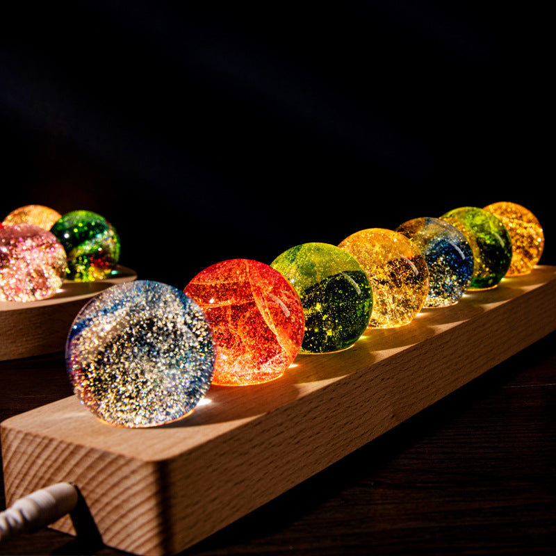 Seven Star Crystal Ball Light With Warm Colorful Glow