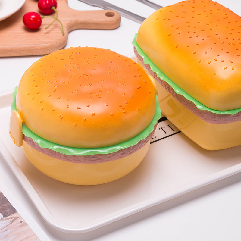 Burger Lunch Box for Kids with Lettuce Tray & Utensils