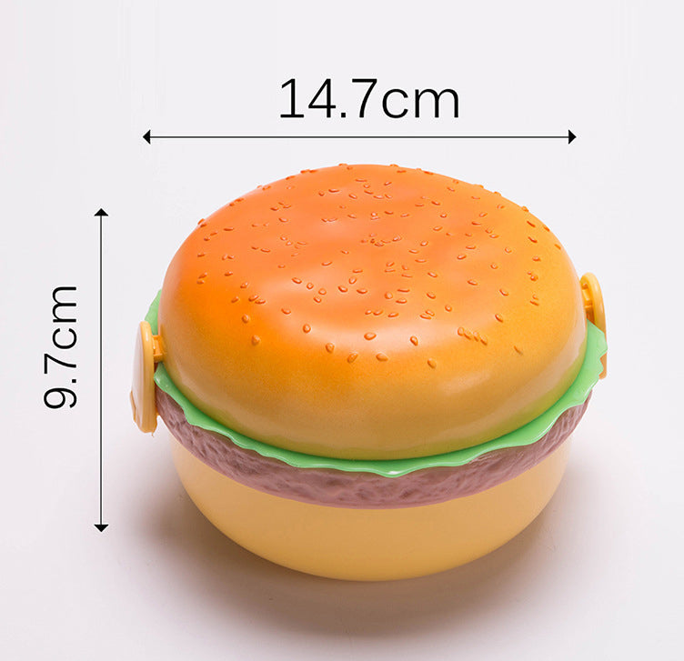 Burger Lunch Box for Kids with Lettuce Tray & Utensils