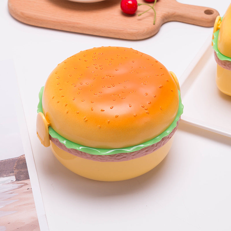 Burger Lunch Box for Kids with Lettuce Tray & Utensils