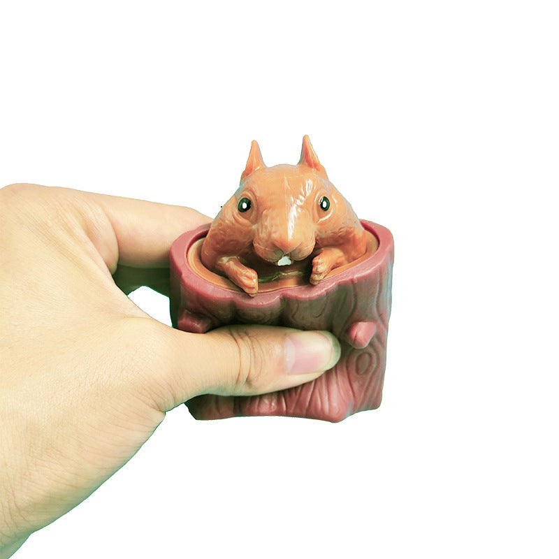 Squeeze Pop-Up Squirrel Toy for Playful Stress Relief