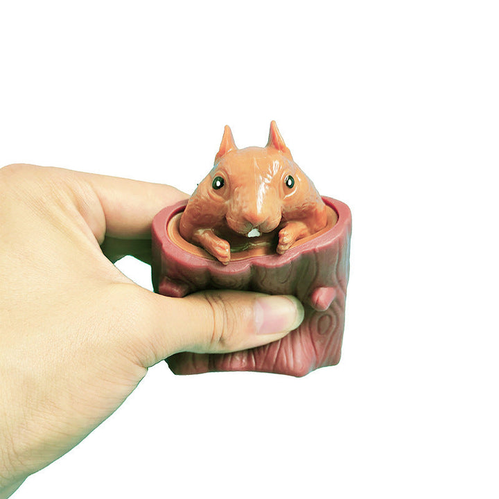 Squeeze Pop-Up Squirrel Toy for Playful Stress Relief