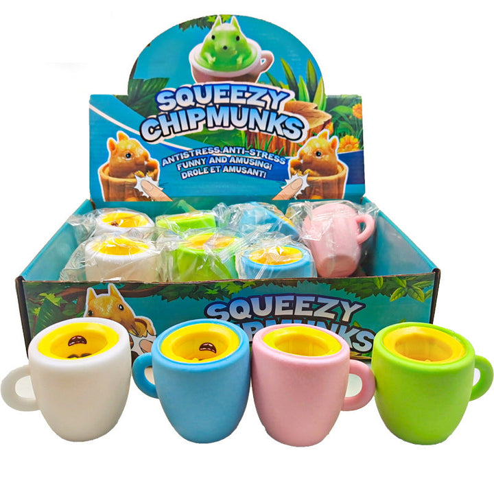 Squeeze Pop-Up Squirrel Toy for Playful Stress Relief