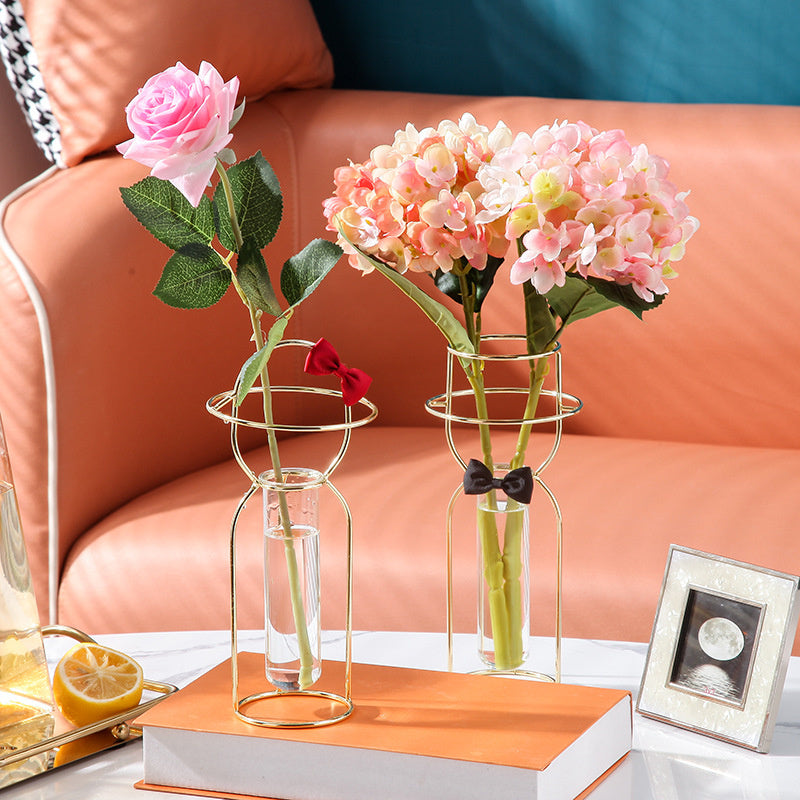 Glass Vase Set with Elegant Sculptural Tabletop Decor