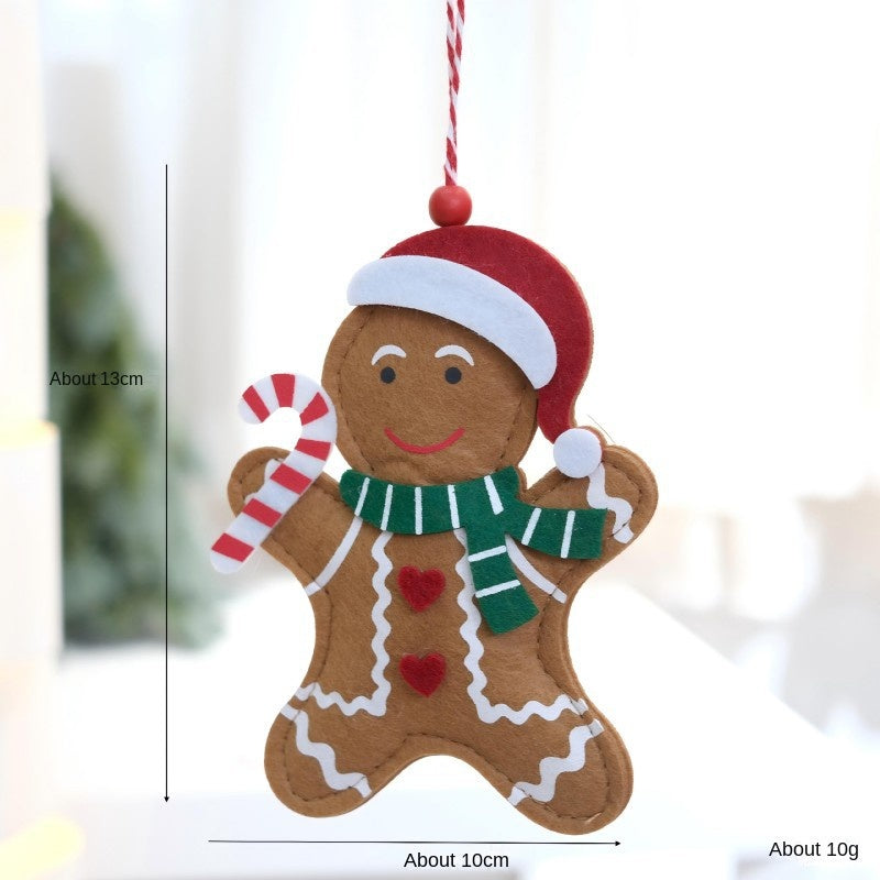 Felt Gingerbread Christmas Ornaments, 4-Piece Set