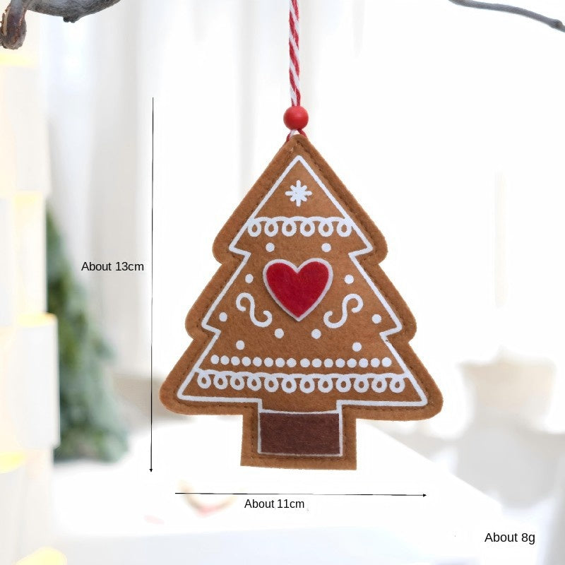 Felt Gingerbread Christmas Ornaments, 4-Piece Set