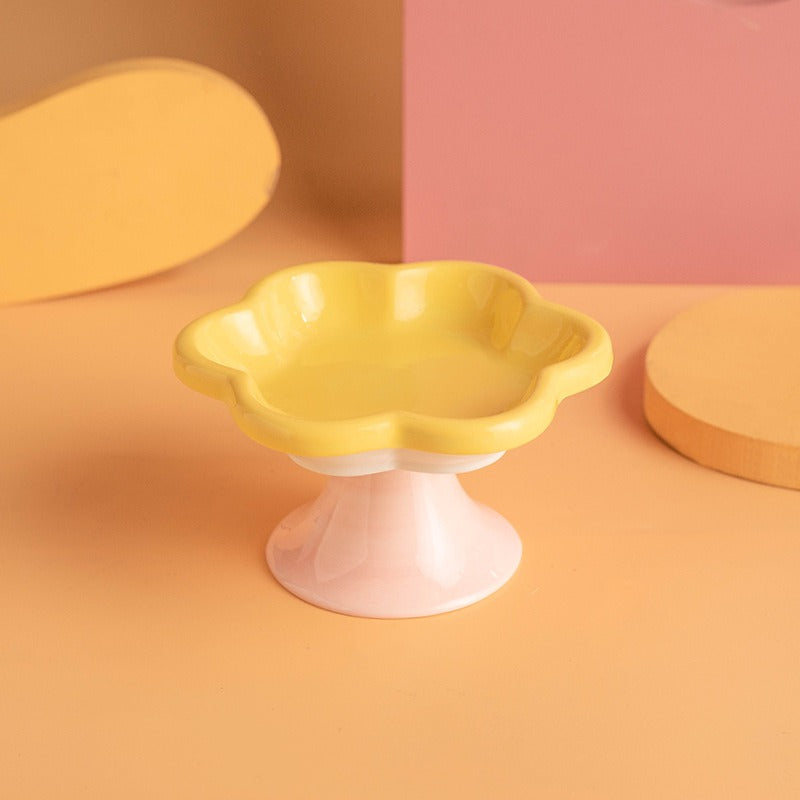 Raised Ceramic Cat Bowl for Stable, Stylish Feeding