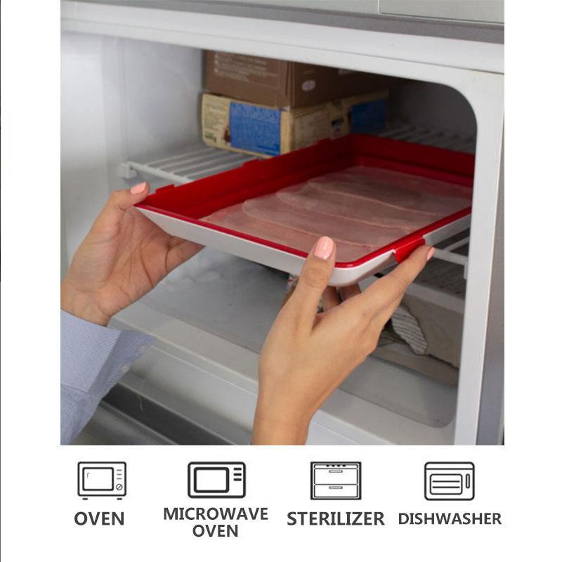 Stackable Fridge Food Storage Tray That Keeps Meat Fresher