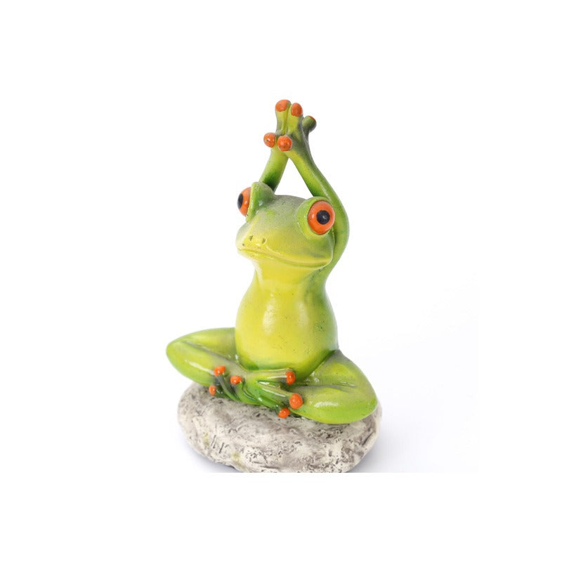 Frog Resin Figurine for Playful Desktop Room Charm