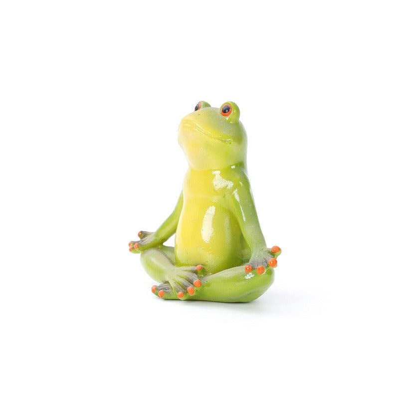 Frog Resin Figurine for Playful Desktop Room Charm