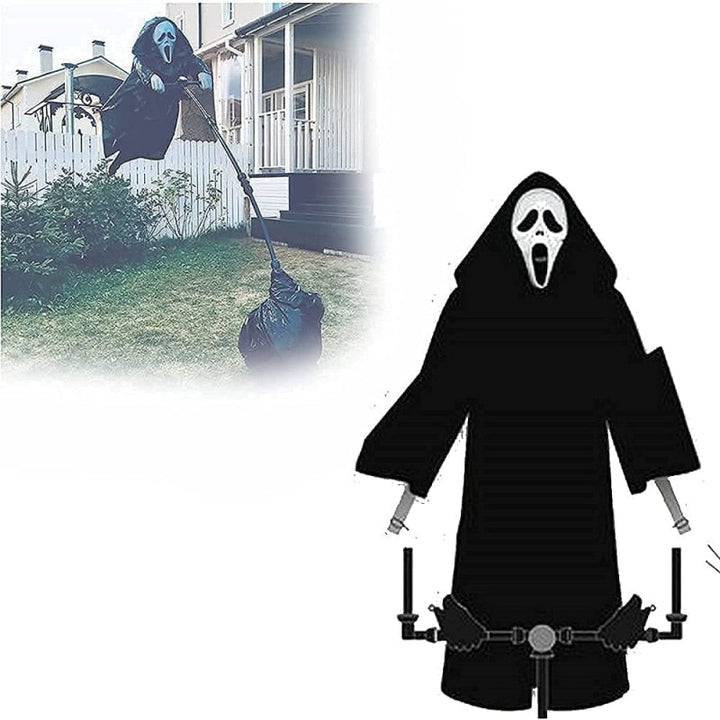 Ghostface Scarecrow Halloween Yard Decoration Display