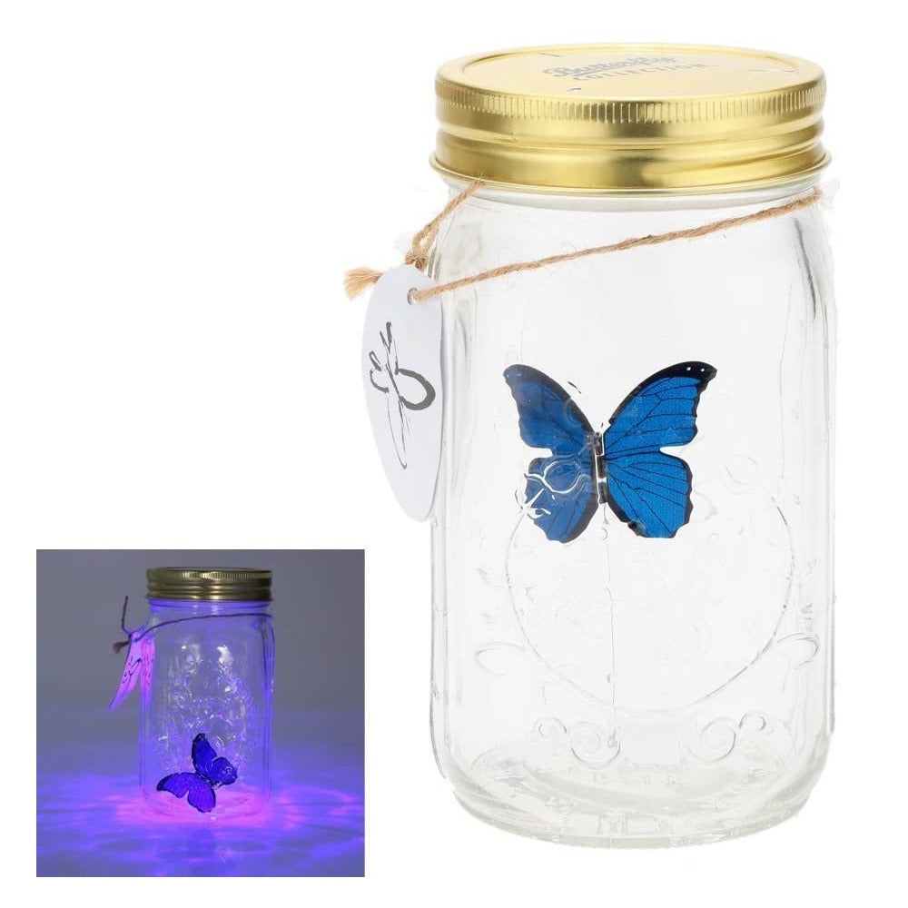 Butterfly Glass Jar Light | Whimsical Glow Home Decor