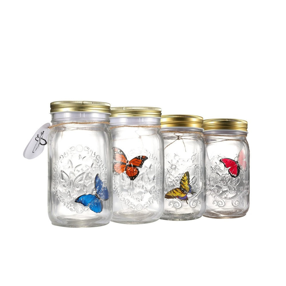 Butterfly Glass Jar Light | Whimsical Glow Home Decor