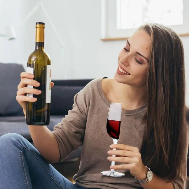 Angled Rim Long Stem Wine Glasses for Dinner Parties