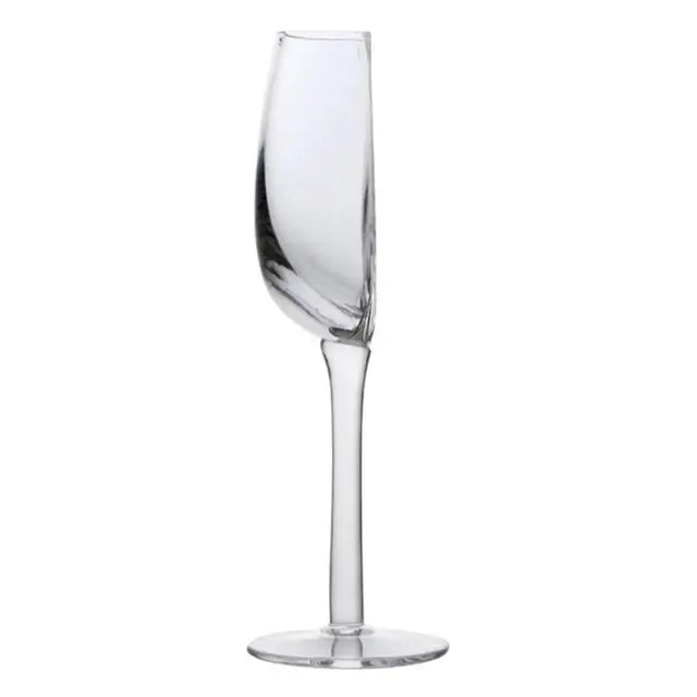 Angled Rim Long Stem Wine Glasses for Dinner Parties