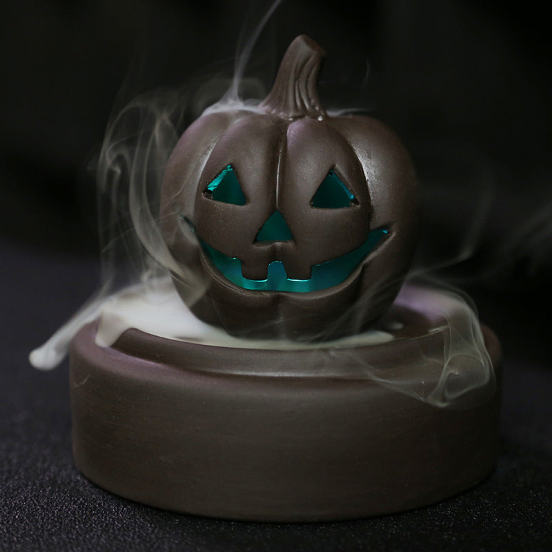 Halloween Pumpkin Backflow Incense Burner With Glow