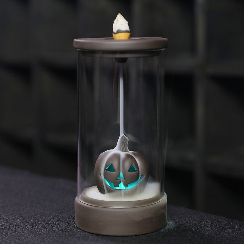 Halloween Pumpkin Backflow Incense Burner With Glow
