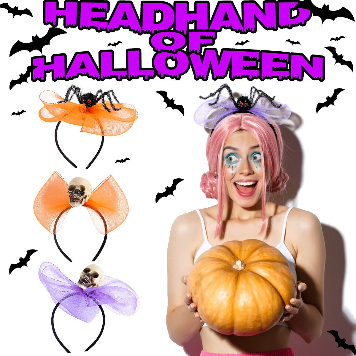 Halloween Skull Headband for Playful Spooky Party Style